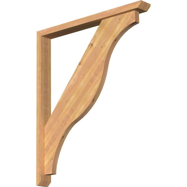 Ekena Millwork Funston Slat Smooth Bracket w/ Offset Brace, Western Red Cedar, 3 1/2"W x 32"D x 38"H BKT0402X32X38FST06SWR - main